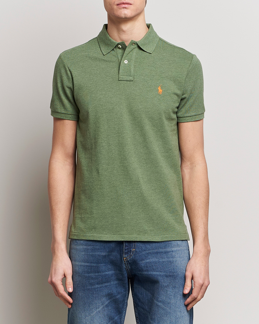 Men | Polo Shirts | Polo Ralph Lauren | Custom Slim Fit Polo Cargo Green Heather