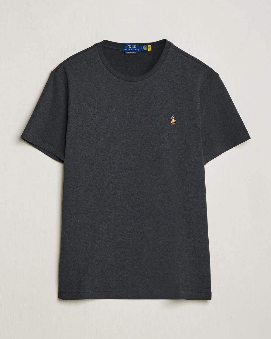 Men | T-Shirts | Polo Ralph Lauren | Luxury Pima Cotton Crew Neck T-Shirt Black Heather
