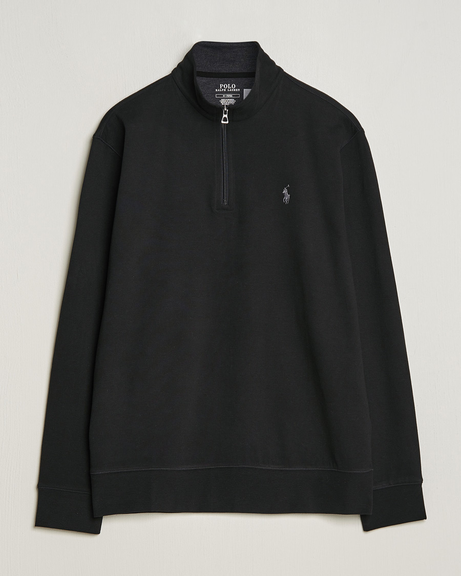 Men | Sweaters & Knitwear | Polo Ralph Lauren | Double Knit Half-Zip Sweater Polo Black