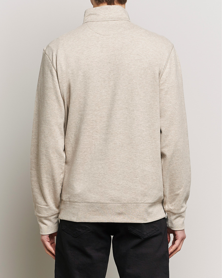 Men | Sweaters & Knitwear | Polo Ralph Lauren | Double Knit Half-Zip Sweater Tuscan Beige Heather