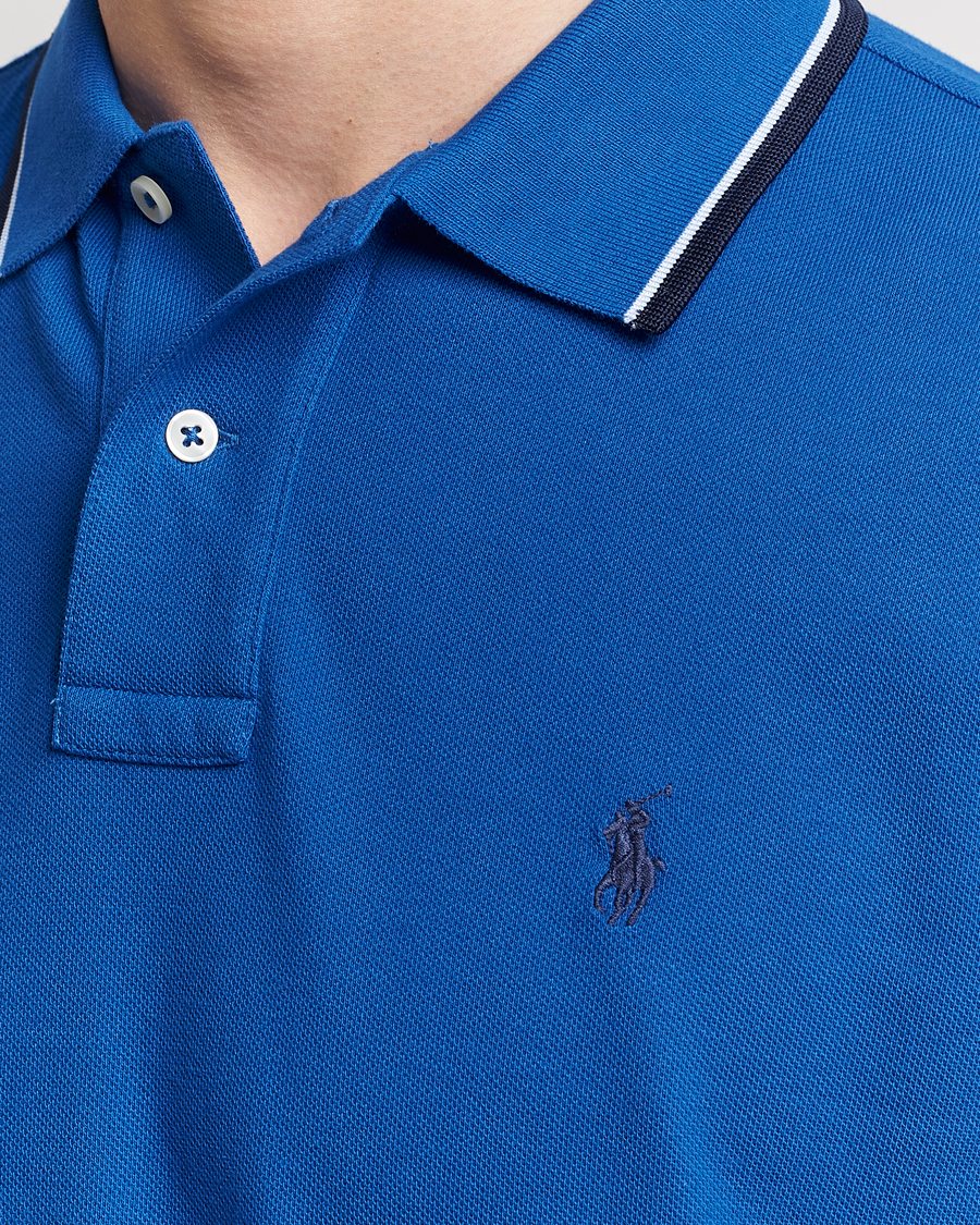 Men | Polo Shirts | Polo Ralph Lauren | Custom Slim Fit Tipped Polo Heritage Blue