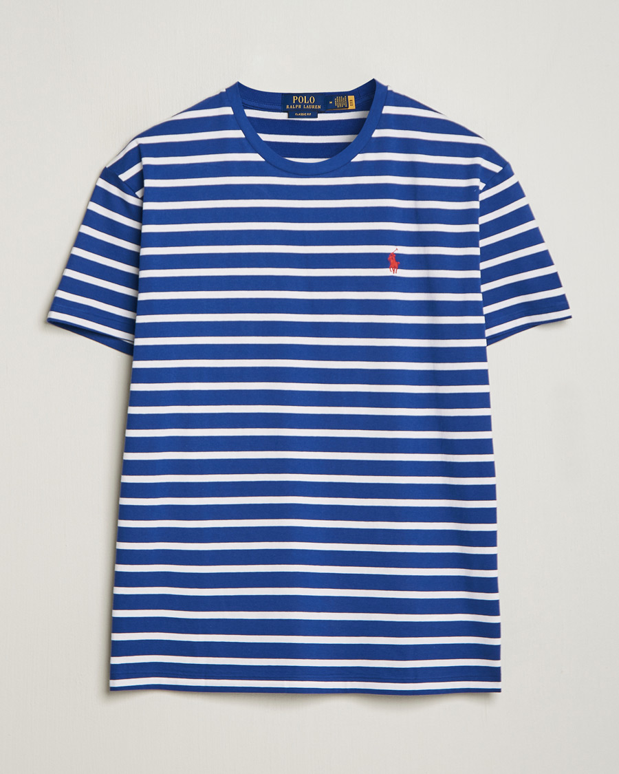 Men | T-Shirts | Polo Ralph Lauren | Crew Neck Striped T-Shirt Beach Royal/White