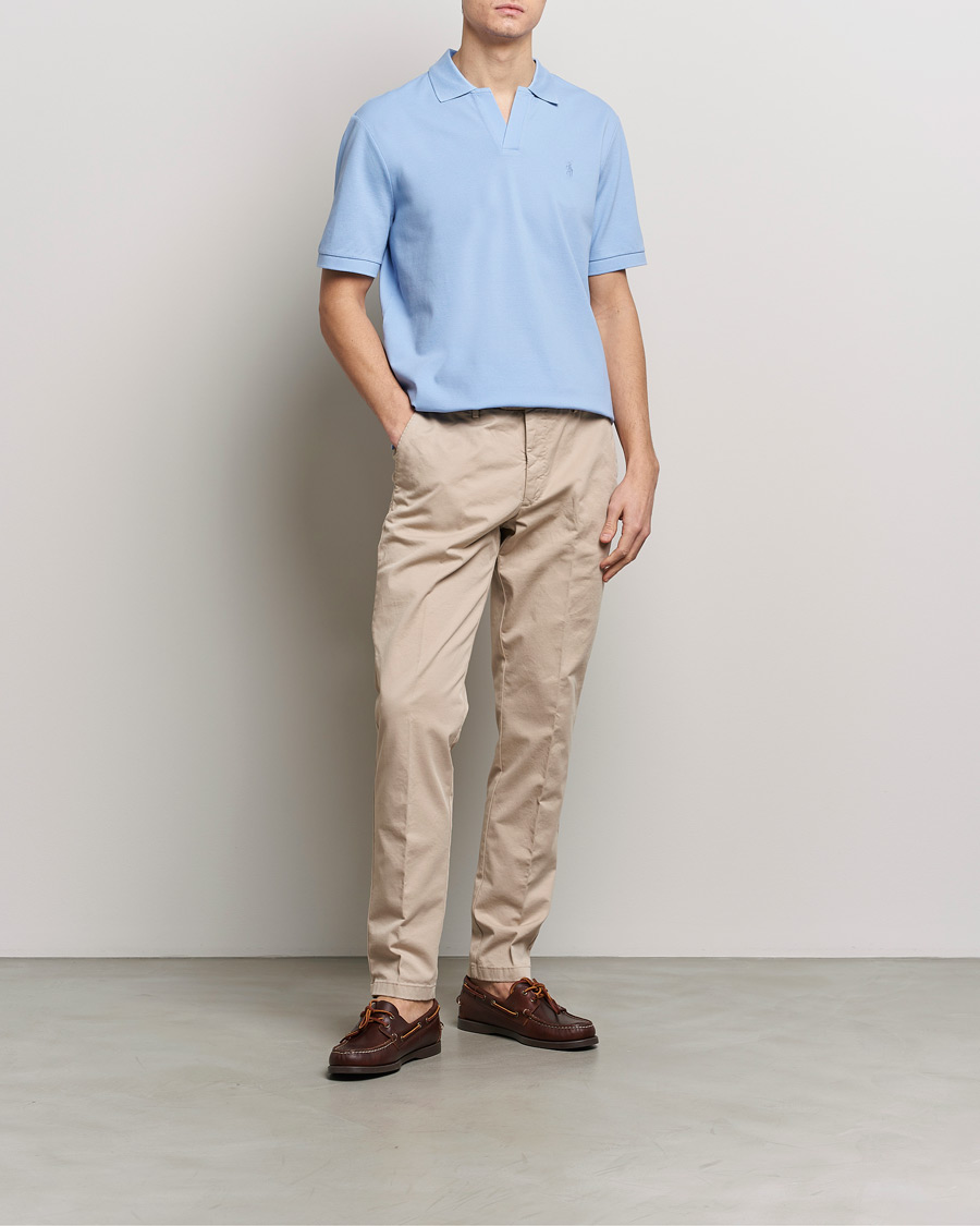 Men | Polo Shirts | Polo Ralph Lauren | Classic Fit Open Collar Stretch Polo Austin Blue