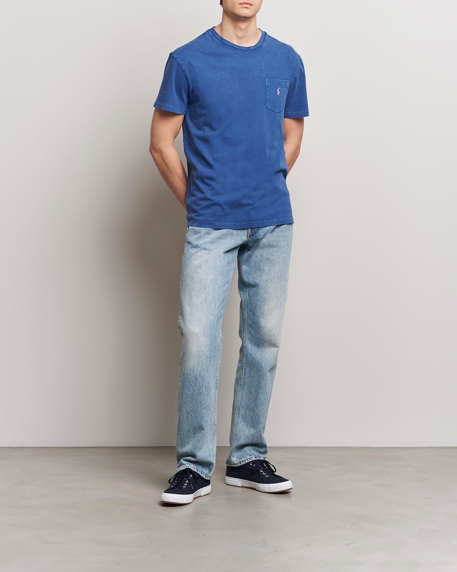 Men | T-Shirts | Polo Ralph Lauren | Cotton Linen Crew Neck T-Shirt Beach Royal
