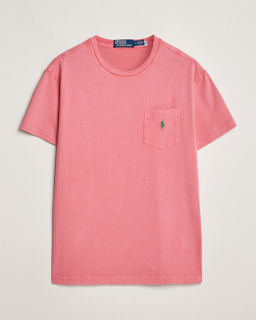 Men | T-Shirts | Polo Ralph Lauren | Cotton Linen Crew Neck T-Shirt Pale Red