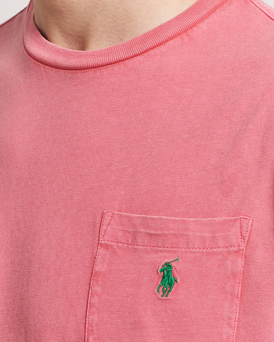 Men | T-Shirts | Polo Ralph Lauren | Cotton Linen Crew Neck T-Shirt Pale Red