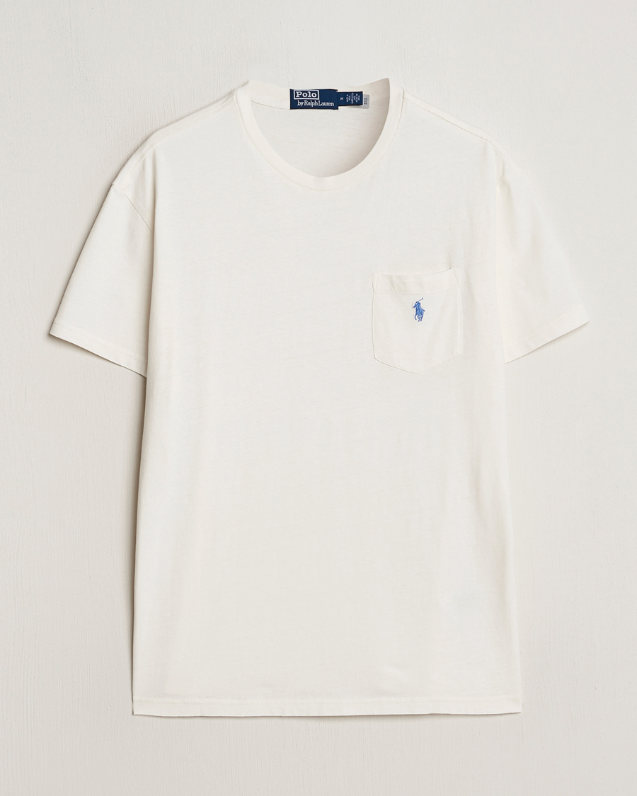 Men | T-Shirts | Polo Ralph Lauren | Cotton Linen Crew Neck T-Shirt Ceramic White