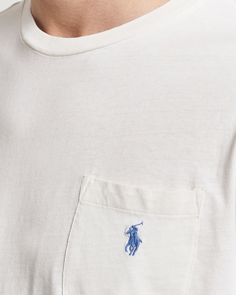 Men | T-Shirts | Polo Ralph Lauren | Cotton Linen Crew Neck T-Shirt Ceramic White
