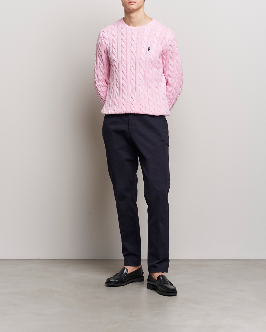 Men | Sweaters & Knitwear | Polo Ralph Lauren | Cotton Cable Pullover Carmel Pink