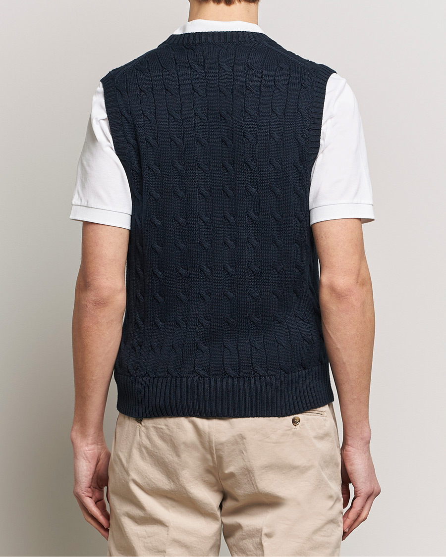 Men | Sweaters & Knitwear | Polo Ralph Lauren | Cotton Cable Vest Hunter Navy