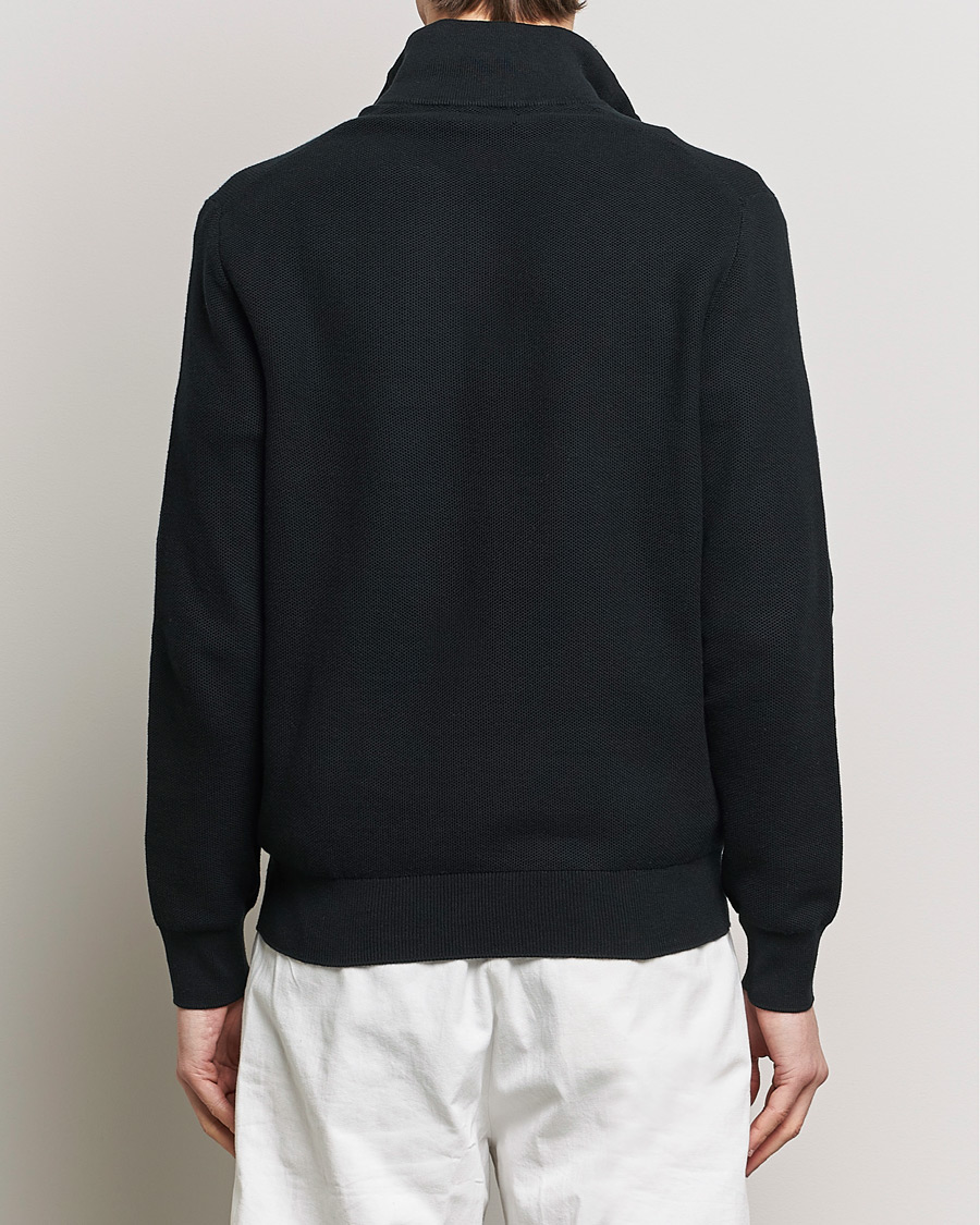 Men | Sweaters & Knitwear | Polo Ralph Lauren | Textured Half Zip Polo Black