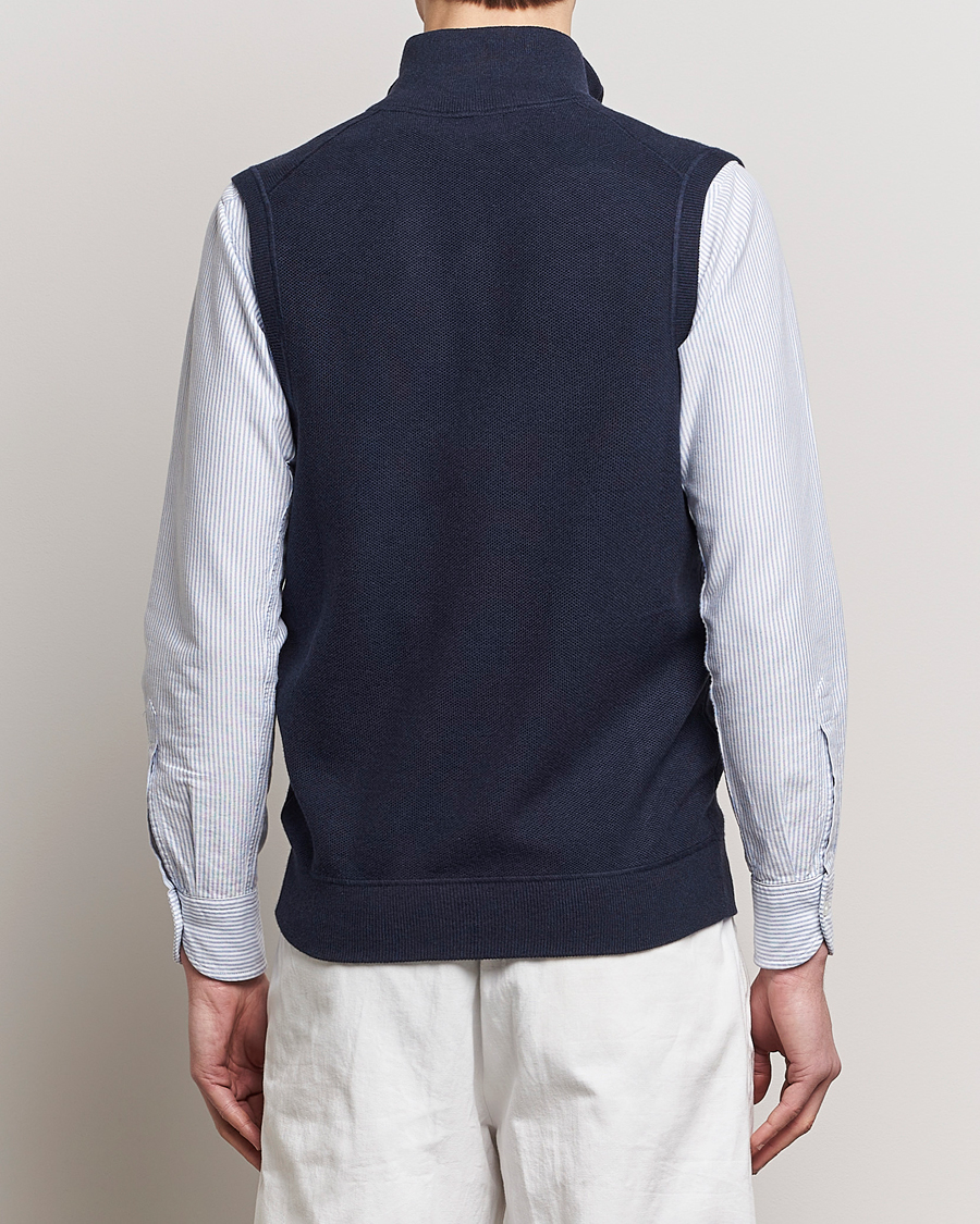 Men | Sweaters & Knitwear | Polo Ralph Lauren | Cotton Full-Zip Vest Navy Heather