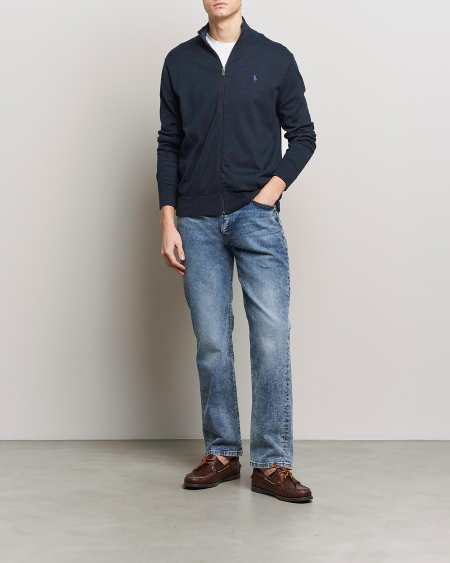 Men | Sweaters & Knitwear | Polo Ralph Lauren | Cotton Full-Zip Hunter Navy