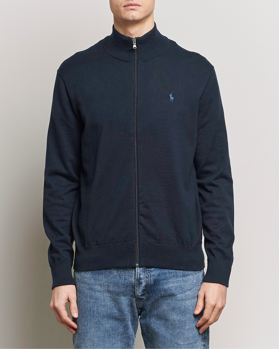Men | Sweaters & Knitwear | Polo Ralph Lauren | Cotton Full-Zip Hunter Navy