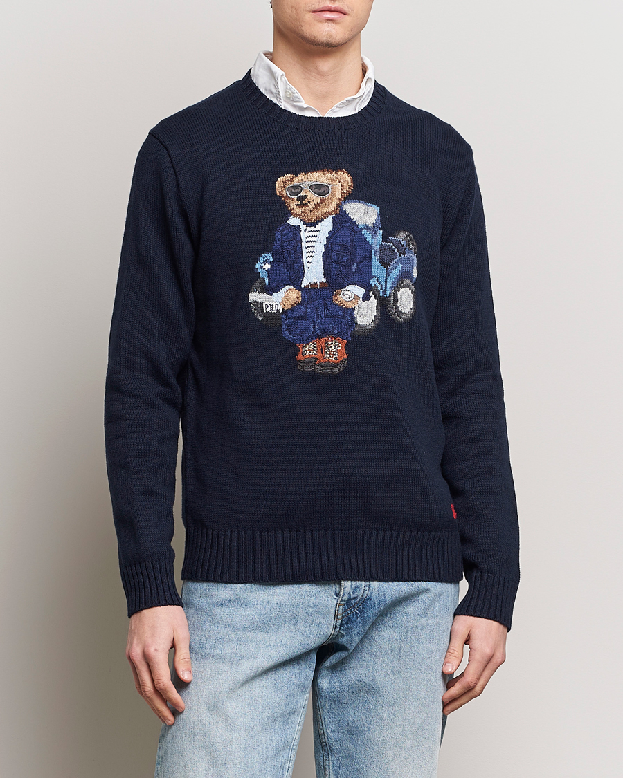 Men | Sweaters & Knitwear | Polo Ralph Lauren | Knitted Bear Sweater Aviator Navy
