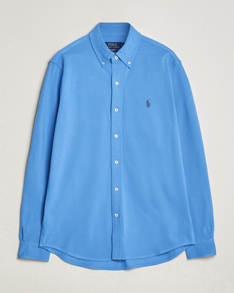 Men | Shirts | Polo Ralph Lauren | Featherweight Mesh Shirt New England Blue