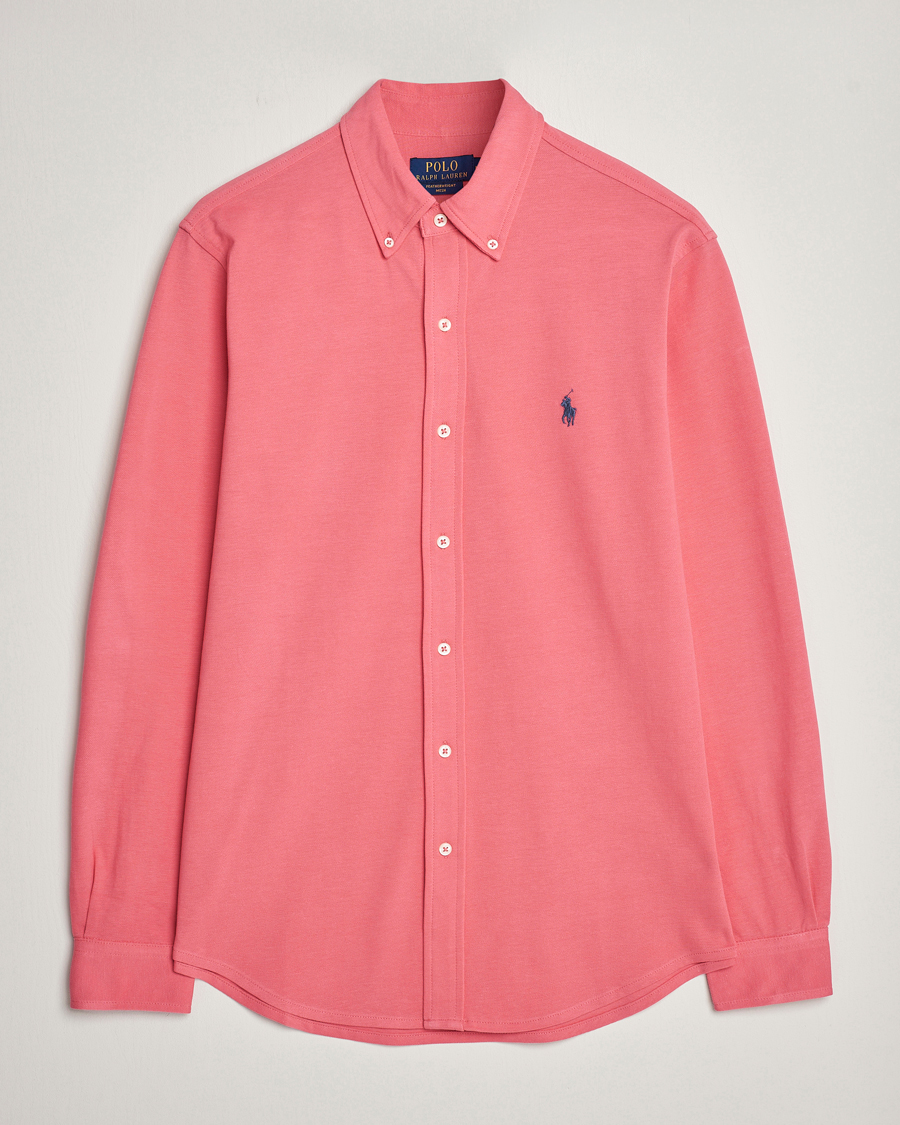 Men | Shirts | Polo Ralph Lauren | Featherweight Mesh Shirt Pale Red