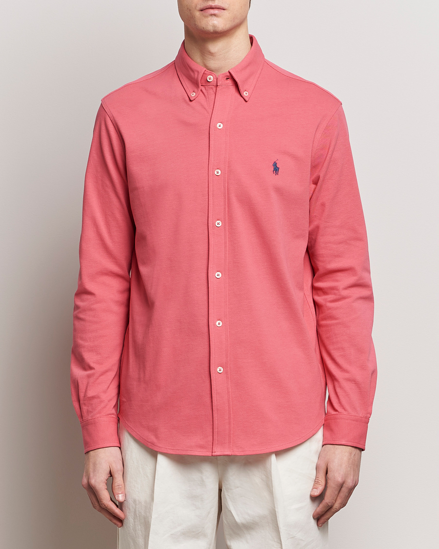 Men | Shirts | Polo Ralph Lauren | Featherweight Mesh Shirt Pale Red