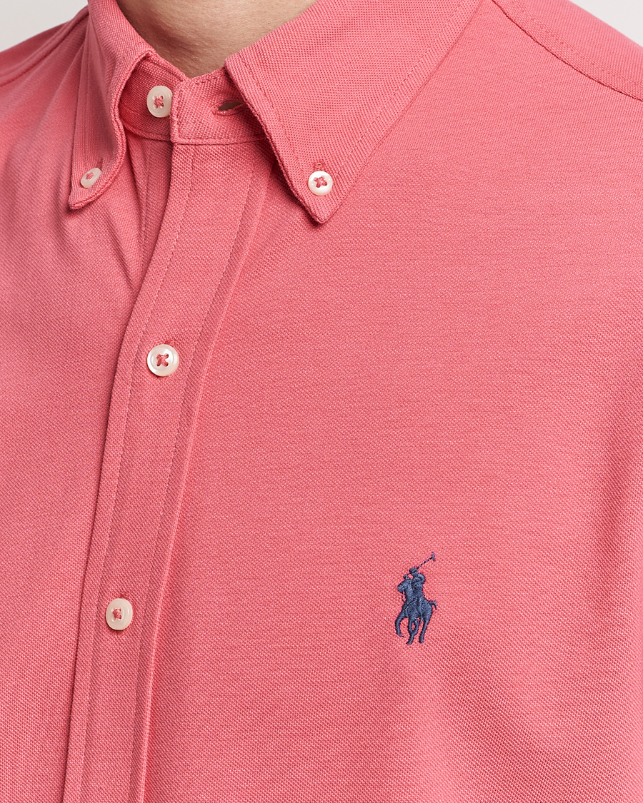 Men | Shirts | Polo Ralph Lauren | Featherweight Mesh Shirt Pale Red