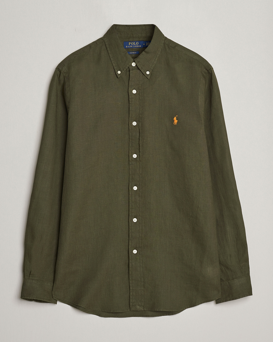 Men | Shirts | Polo Ralph Lauren | Custom Fit Linen Button Down Armadillo