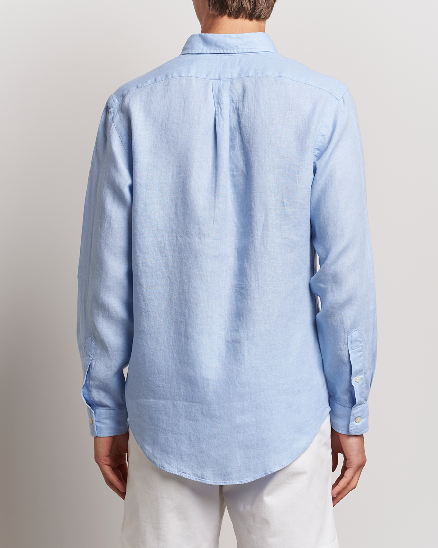 Men | Shirts | Polo Ralph Lauren | Custom Fit Linen Button Down Blue Hyacinth