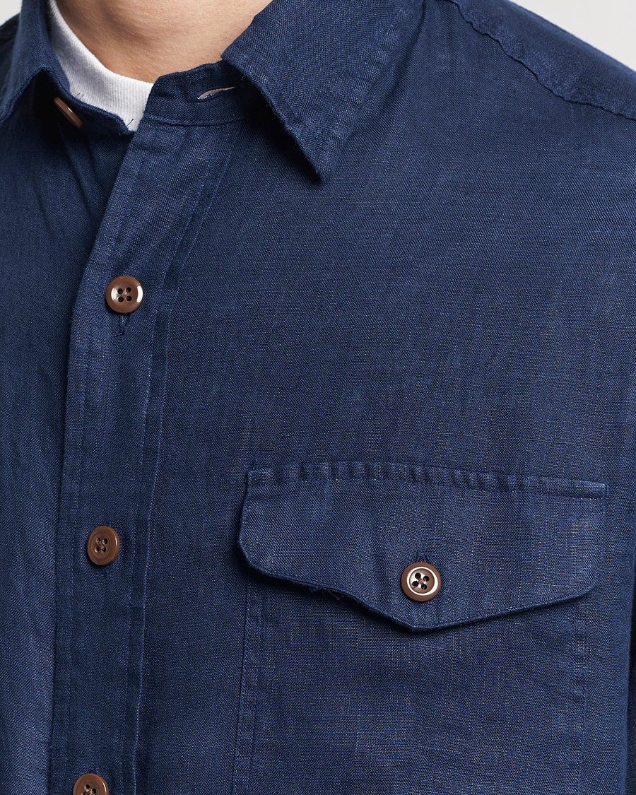 Men | Shirts | Polo Ralph Lauren | Linen Overshirt Newport Navy