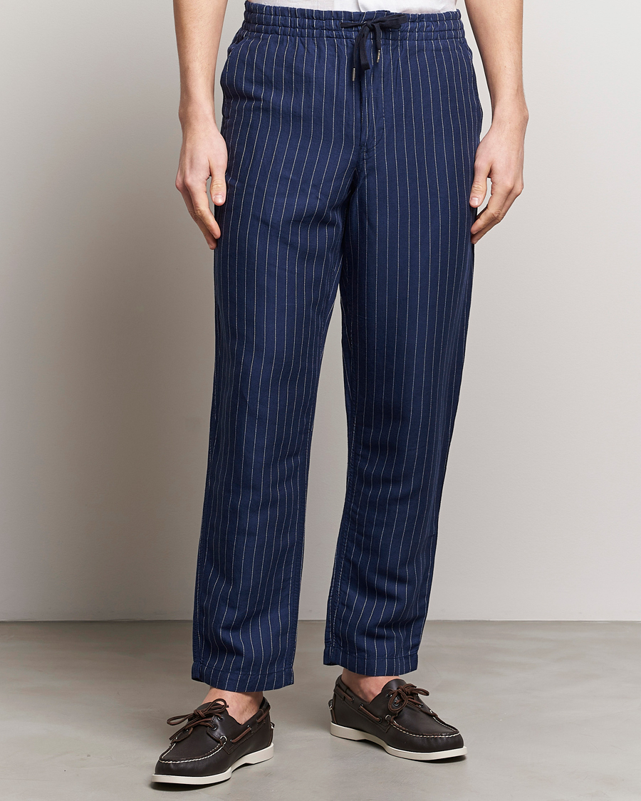 Men | Trousers | Polo Ralph Lauren | Prepster V2 Linen Trousers Navy