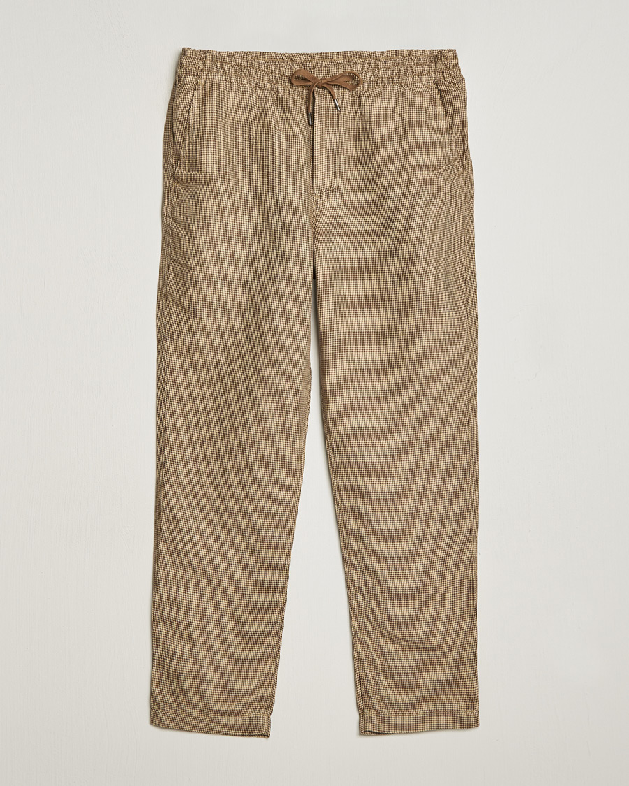 Men | Trousers | Polo Ralph Lauren | Prepster V2 Linen Trousers Brown Dogstooth