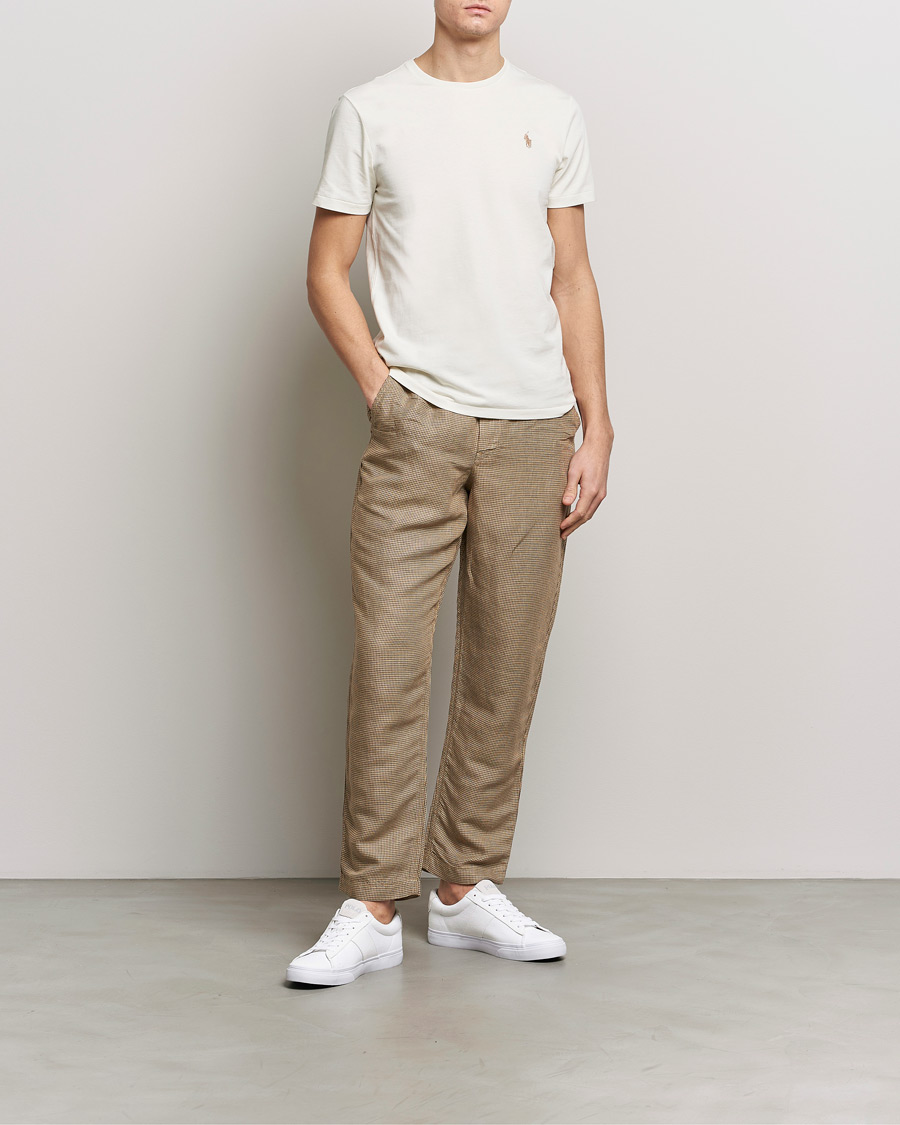 Men | Trousers | Polo Ralph Lauren | Prepster V2 Linen Trousers Brown Dogstooth