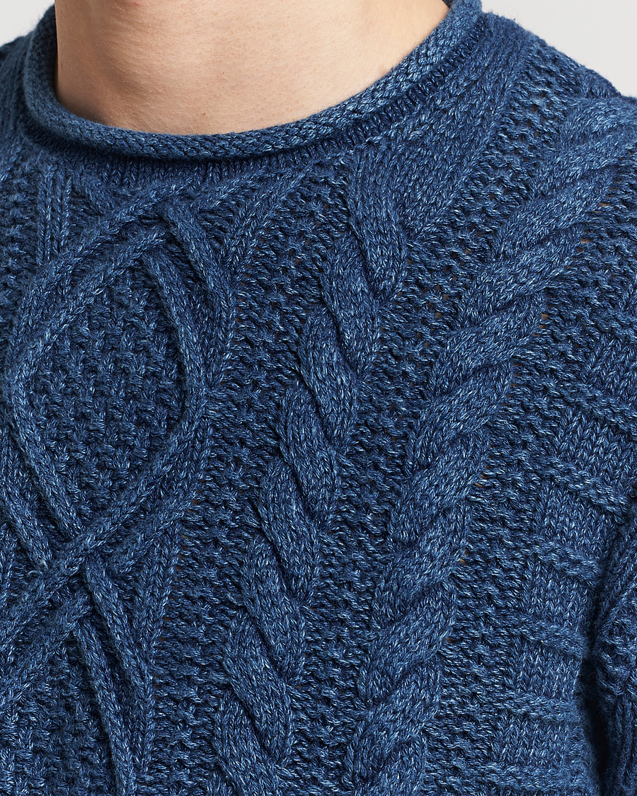 Men | Sweaters & Knitwear | Polo Ralph Lauren | Cotton Fisherman Sweater Indigo
