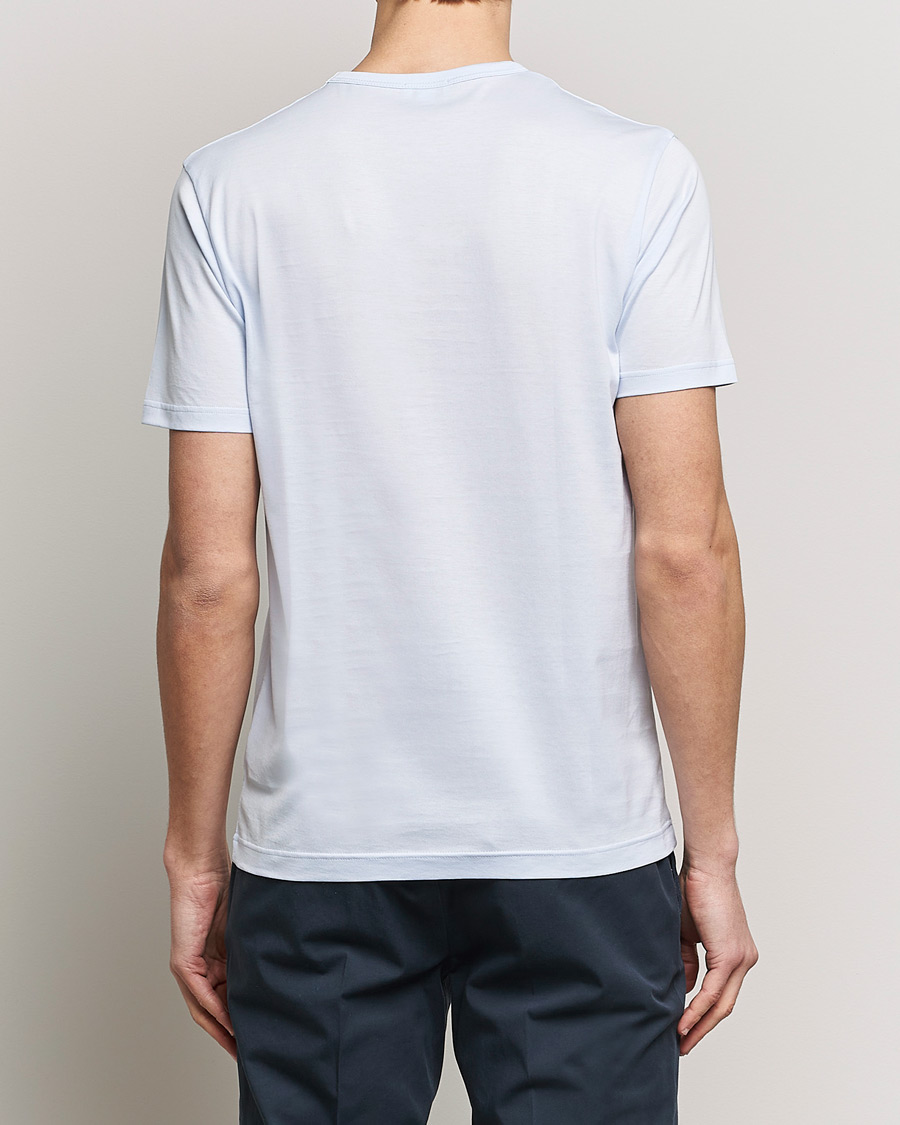 Men | T-Shirts | Sunspel | Crew Neck Cotton Tee Light Blue