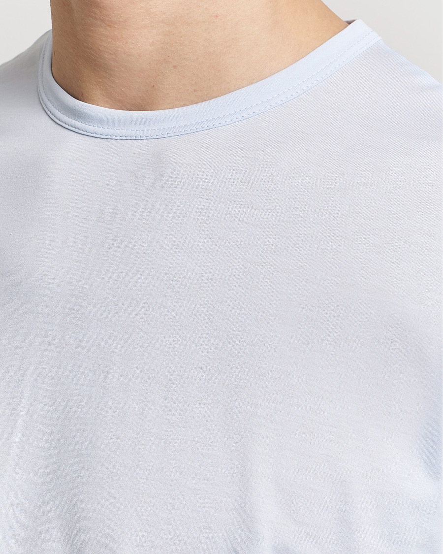 Men | T-Shirts | Sunspel | Crew Neck Cotton Tee Light Blue