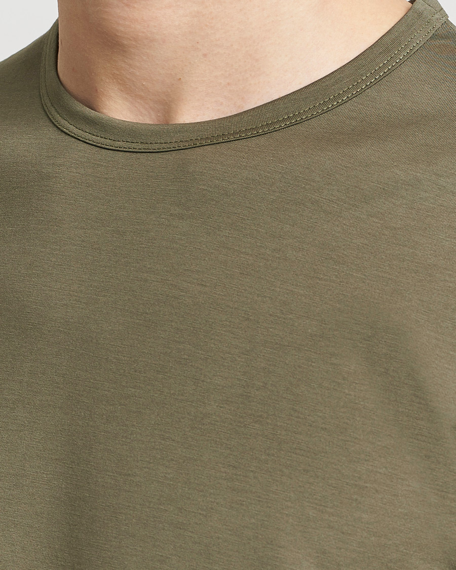 Men | T-Shirts | Sunspel | Crew Neck Q82 Cotton T-Shirt Khaki