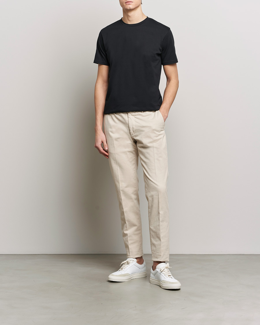 Men | T-Shirts | Sunspel | Riviera Midweight T-Shirt Black