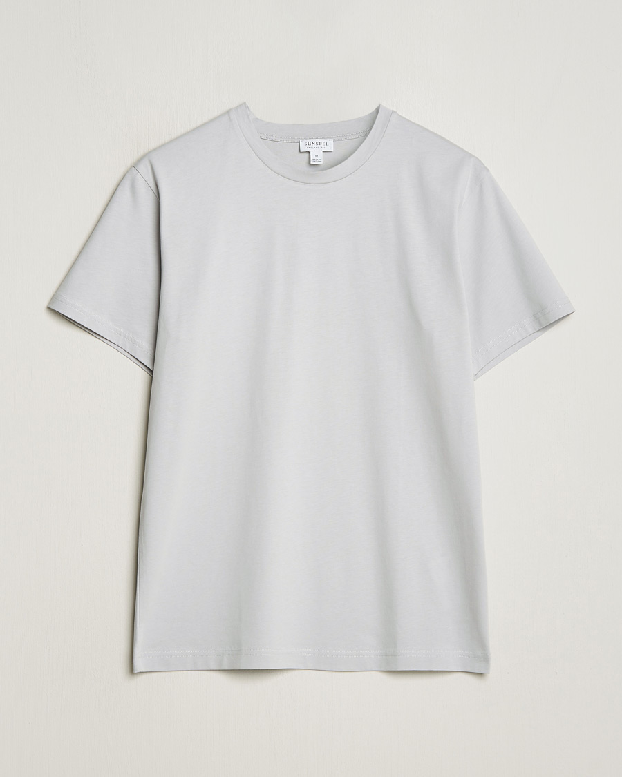 Men | T-Shirts | Sunspel | Riviera Midweight Tee Smoke