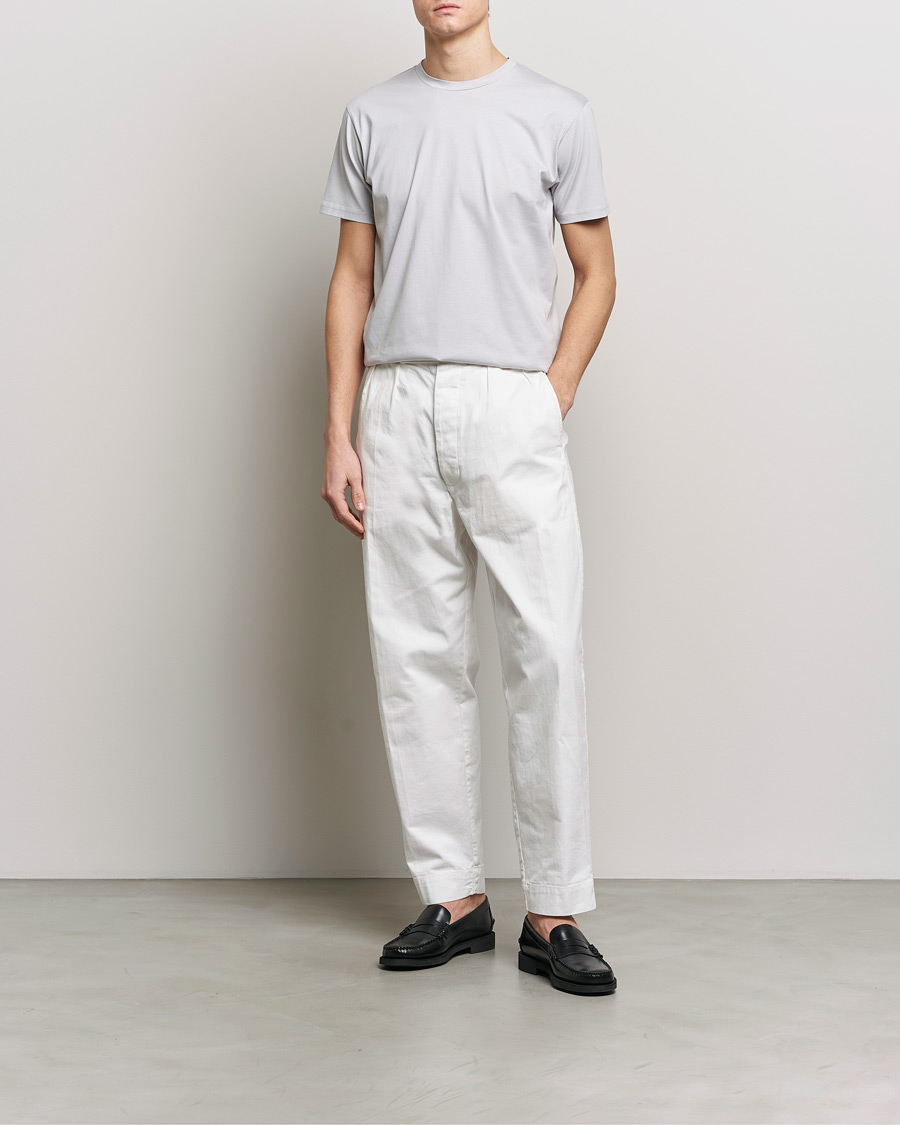 Men | T-Shirts | Sunspel | Riviera Midweight Tee Smoke