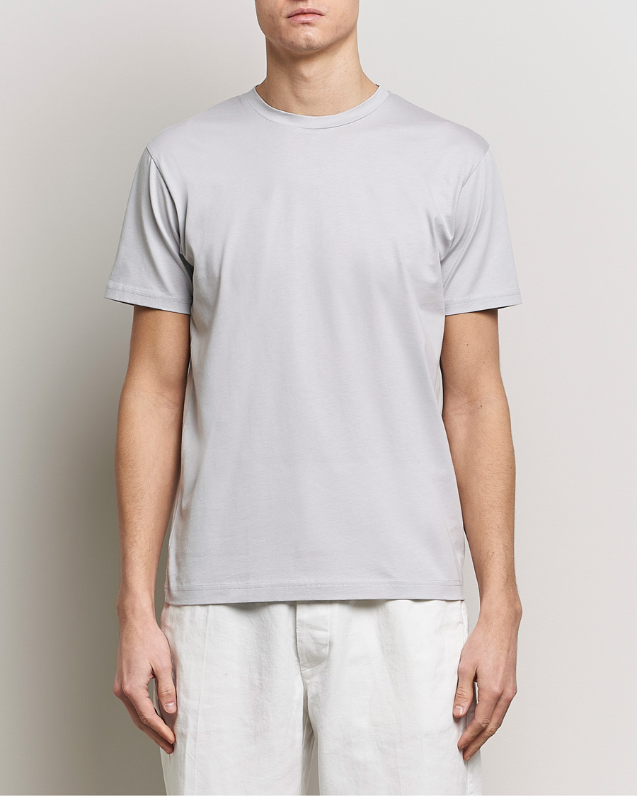 Men | T-Shirts | Sunspel | Riviera Midweight Tee Smoke