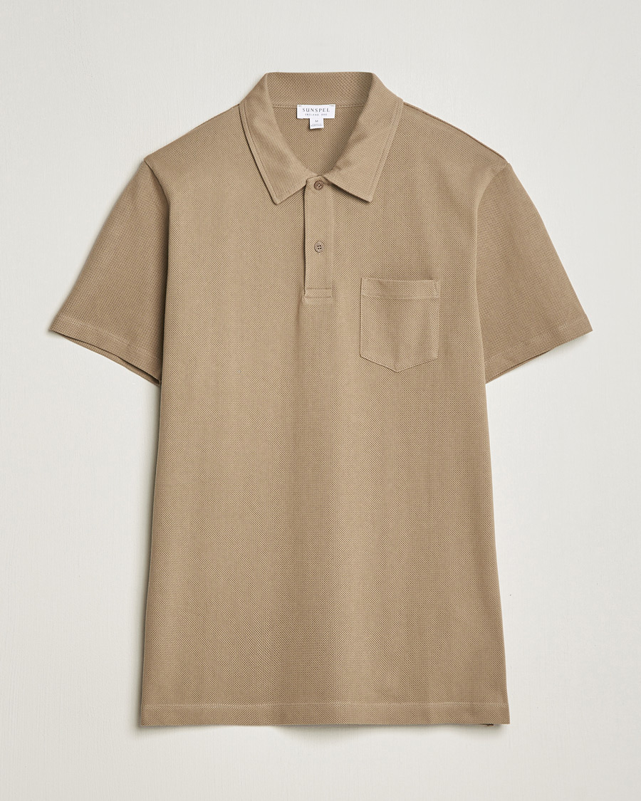 Men | Polo Shirts | Sunspel | Riviera Polo Shirt Dark Stone