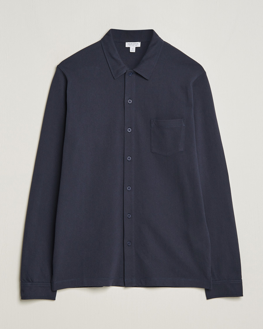 Men | Shirts | Sunspel | Riviera Long Sleeve Shirt Navy