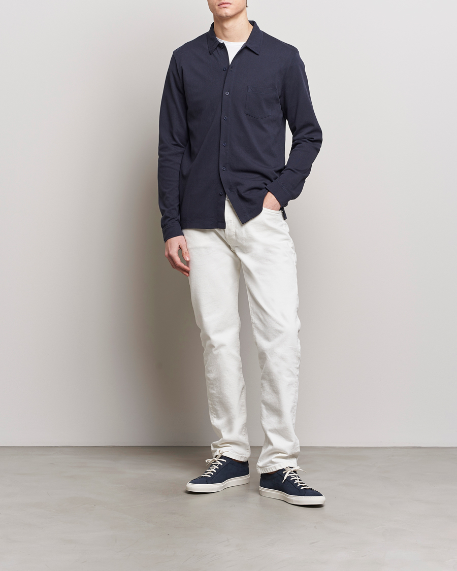 Men | Shirts | Sunspel | Riviera Long Sleeve Shirt Navy