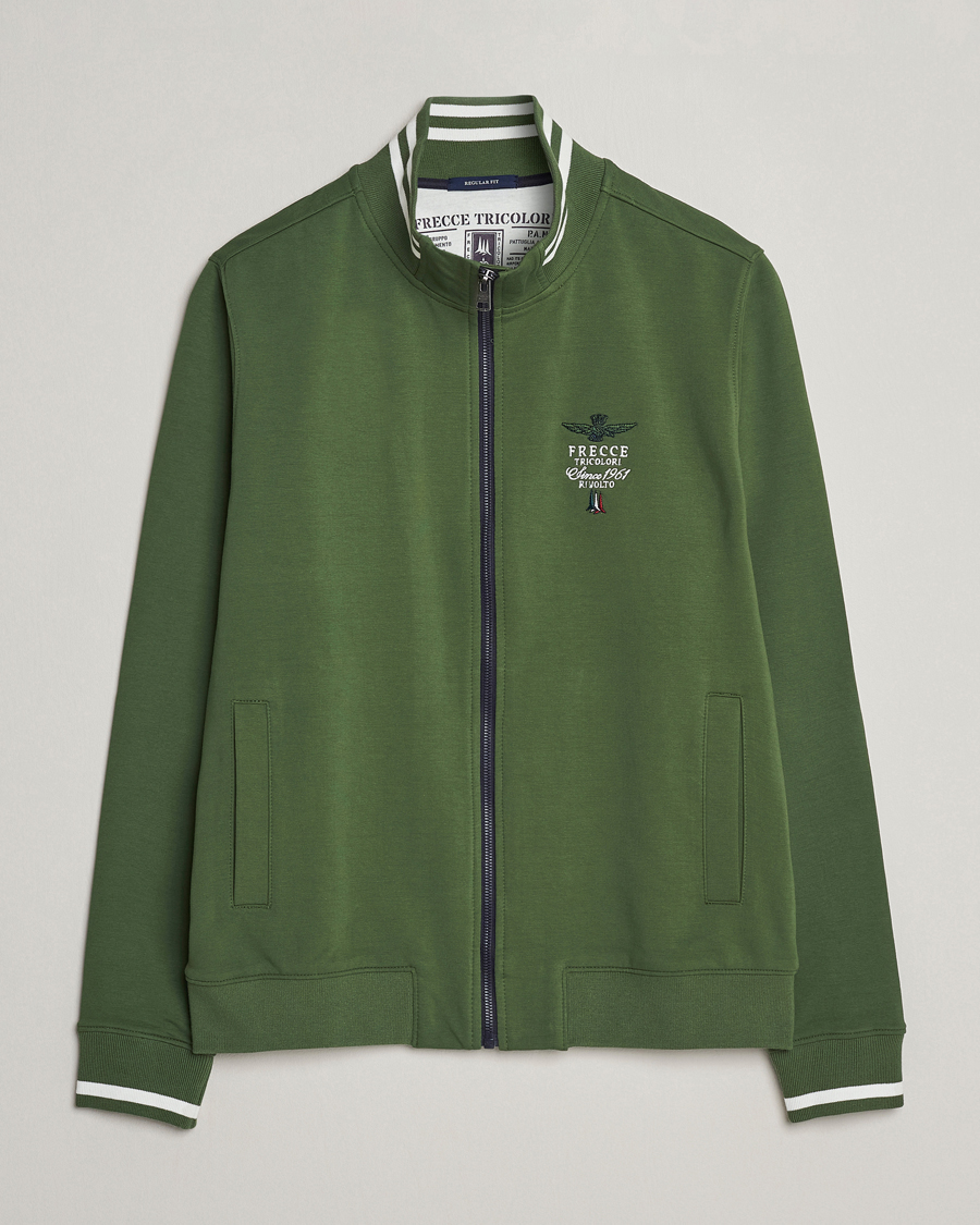 Men | Sweaters & Knitwear | Aeronautica Militare | Full Zip Sweater Seaweed Green