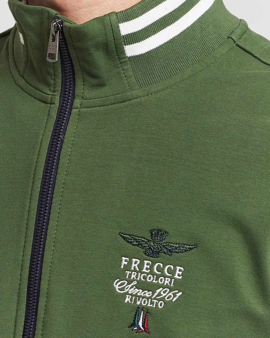 Men | Sweaters & Knitwear | Aeronautica Militare | Full Zip Sweater Seaweed Green