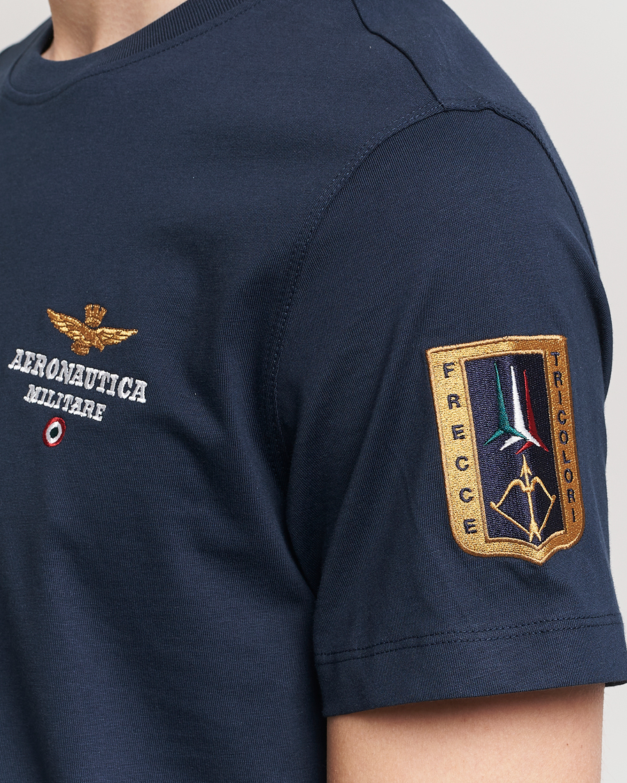 Men | T-Shirts | Aeronautica Militare | Tricolori Crew Neck T-Shirt Navy