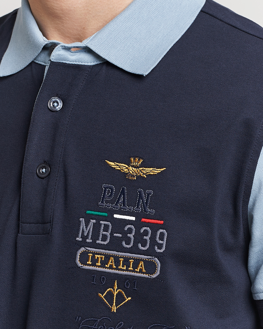 Men | Polo Shirts | Aeronautica Militare | Heritage Polo Navy/Glacier Blue