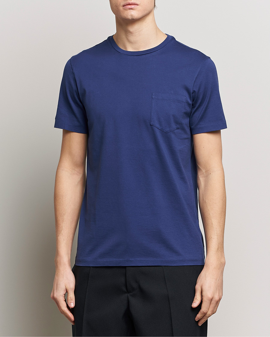 Men | T-Shirts | Ralph Lauren Purple Label | Garment Dyed Cotton T-Shirt Spring Navy
