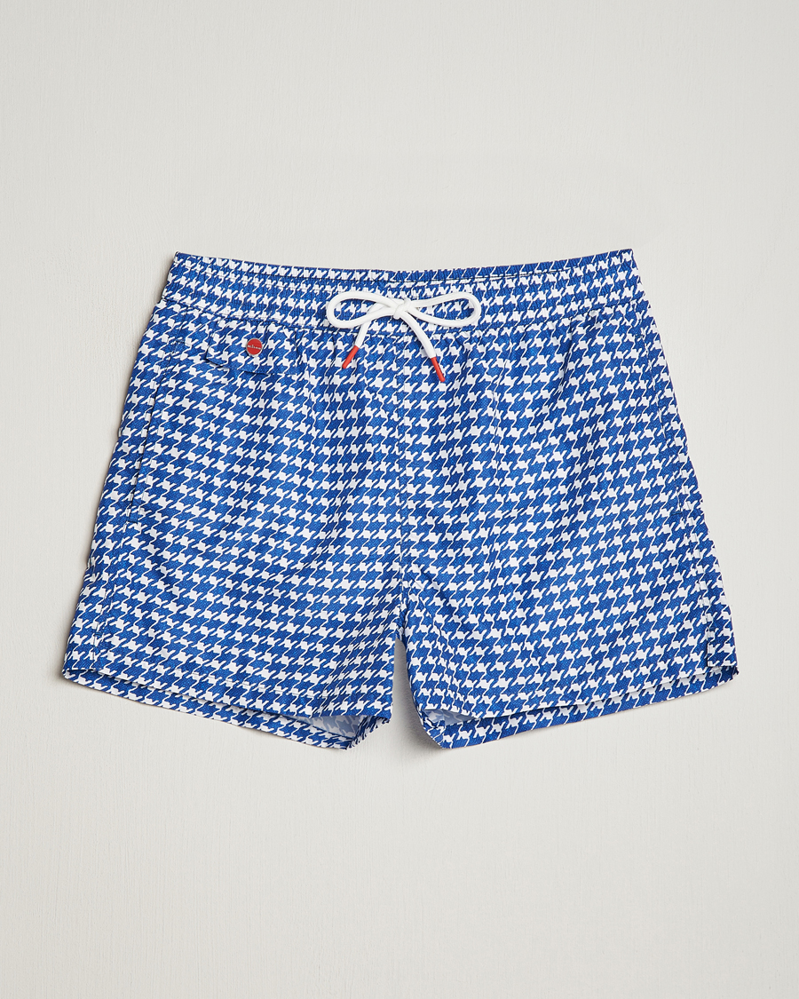 Men | Swimwear | Kiton | Printed Nylon Swim Shorts Navy