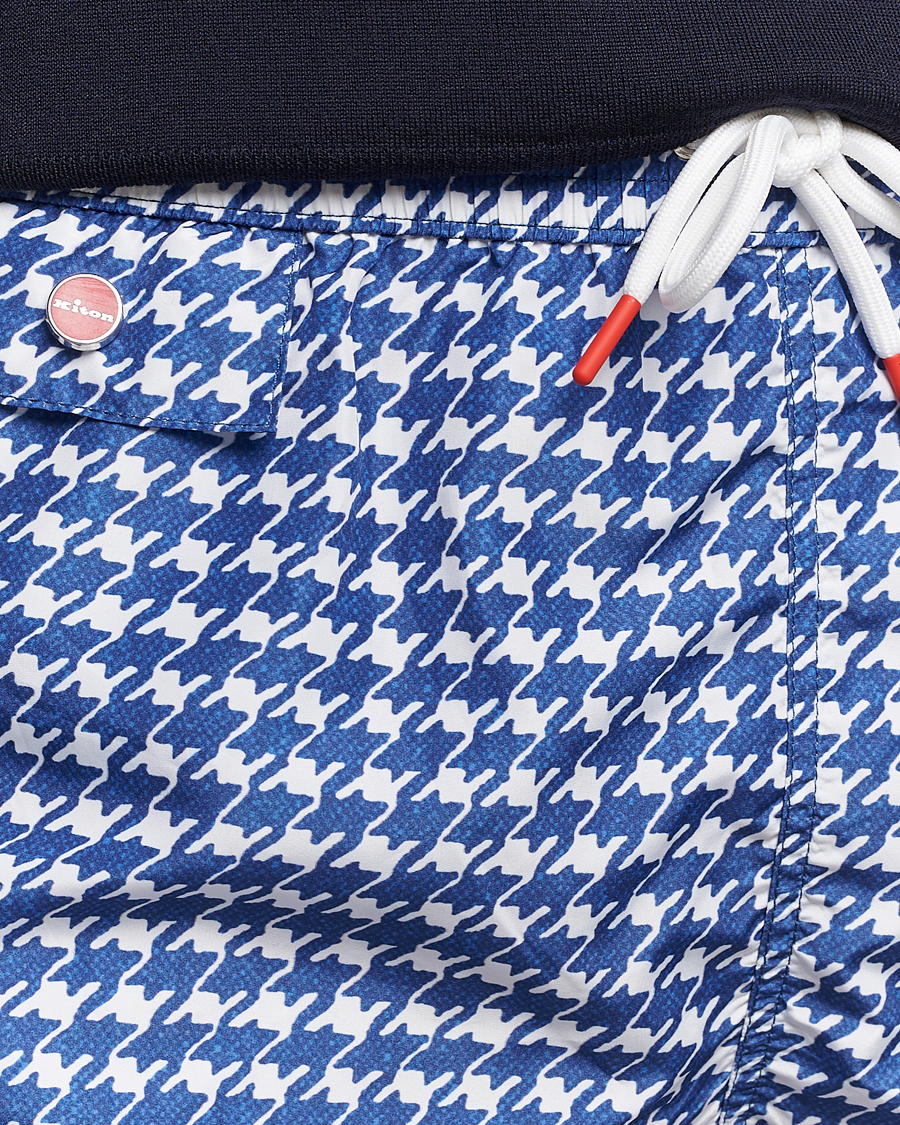 Men | Swimwear | Kiton | Printed Nylon Swim Shorts Navy