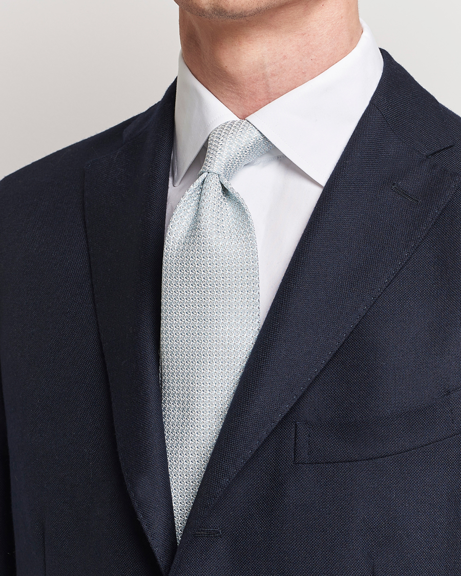 Men | Ties | Amanda Christensen | Silk Grenadine 8 cm Tie Sky Blue