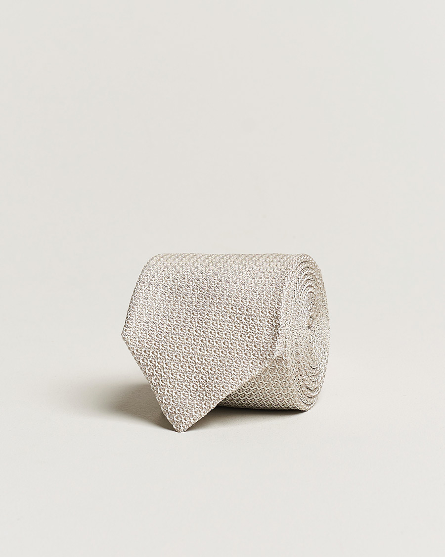 Men | Ties | Amanda Christensen | Silk Grenadine 8 cm Tie Beige