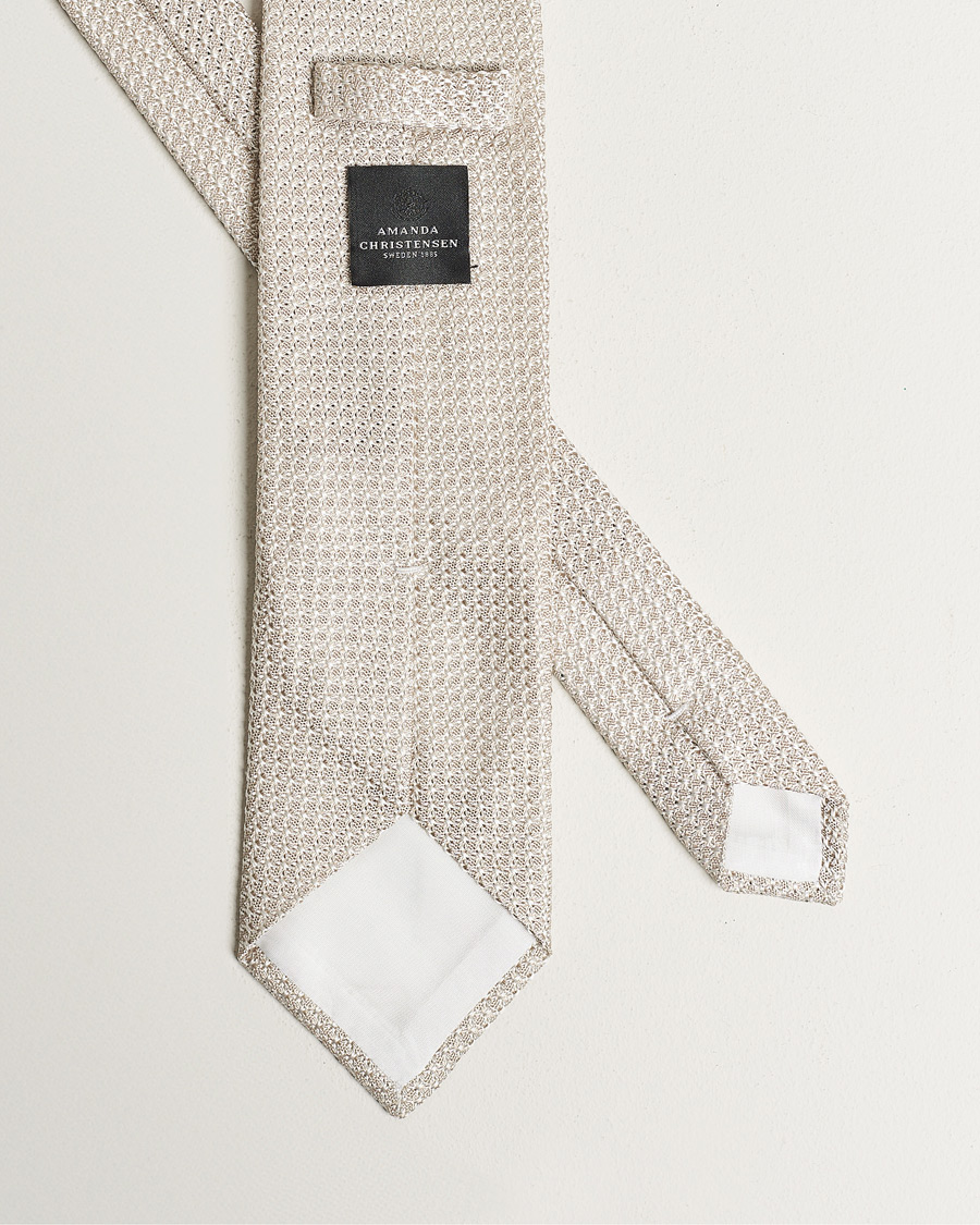 Men | Ties | Amanda Christensen | Silk Grenadine 8 cm Tie Beige